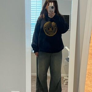 Navy/Military hoodie navy blue no strings for the hood